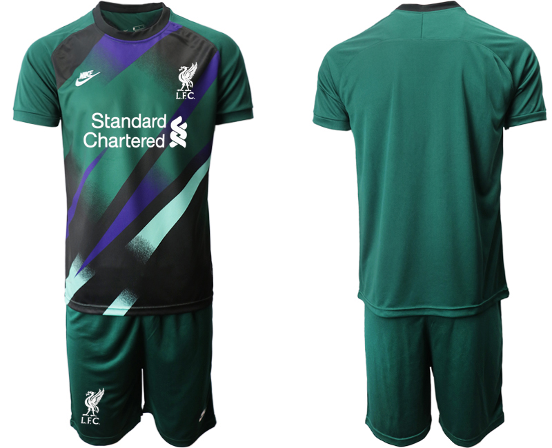 Men 2021-2022 Club Liverpool Dark green goalkeeper blank Soccer Jersey